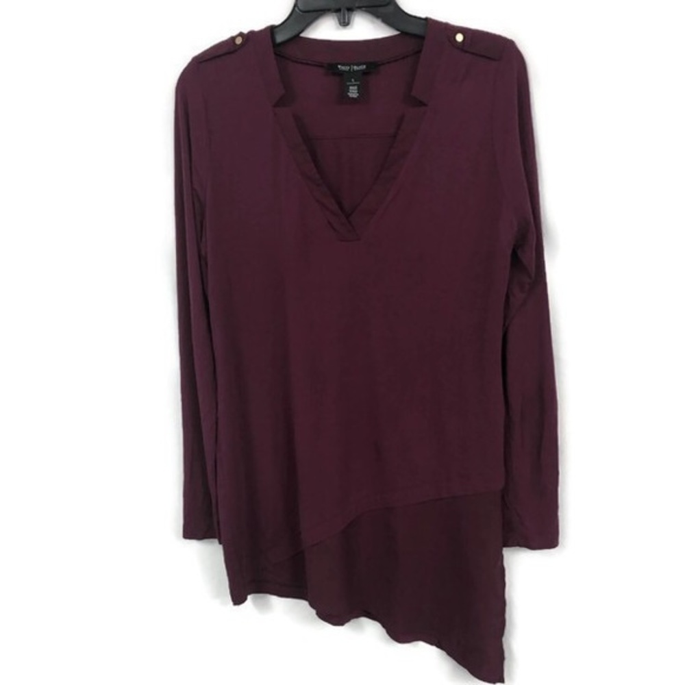 WHBM ASYMMETRICAL HEM BLOUSE S